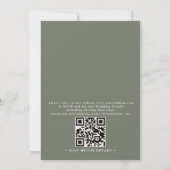 Minimalist Boho Floral Sage Modern QR Code Wedding 招待状 (裏面)