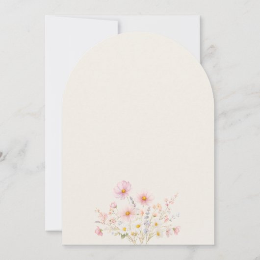Minimalist Boho Floral Wedding Invitation 招待状 (裏面)