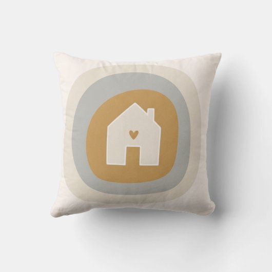 Minimalist Boho "Home is Where the Heart Is" クッション (裏面)
