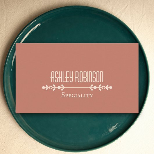 Minimalist boho leaves frame pastel earthy QR code 名刺