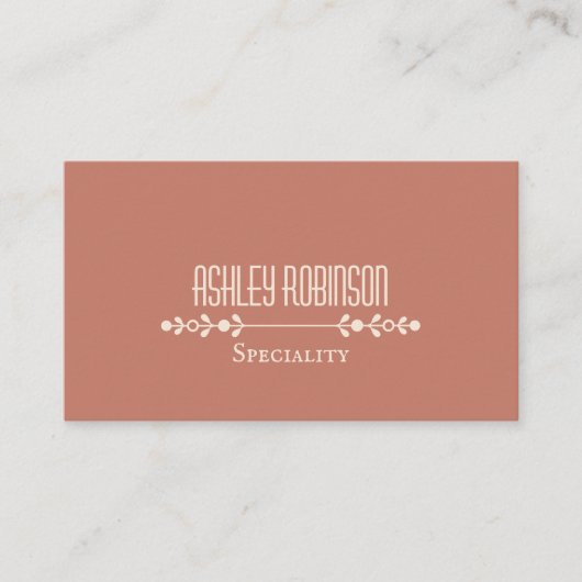 Minimalist boho leaves frame pastel earthy QR code 名刺 (正面)