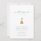Minimalist Boho Little Sprout Garden Baby Shower 招待状 (正面)