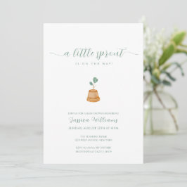 Minimalist Boho Little Sprout Garden Baby Shower 招待状