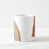 Minimalist Boho Macramé Rainbow コーヒーマグカップ (中央)