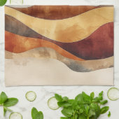 Minimalist Boho Nature - Warm Earth Tones キッチンタオル (折り畳み)