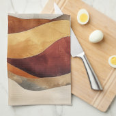 Minimalist Boho Nature - Warm Earth Tones キッチンタオル (四つ折り)