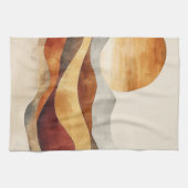 Minimalist Boho Nature - Warm Earth Tones キッチンタオル (横)