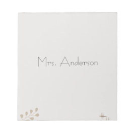 Minimalist Boho Personalized Teacher Notepad ノートパッド