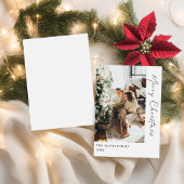 Minimalist Boho Photo Christmas Holiday Card シーズンカード