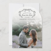 Minimalist Boho Photo Save the Date 招待状 (正面)