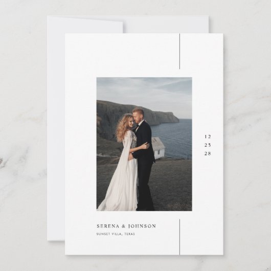 Minimalist Boho Photo Wedding 招待状 (正面)
