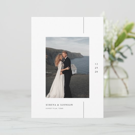 Minimalist Boho Photo Wedding 招待状 (スタンド正面)