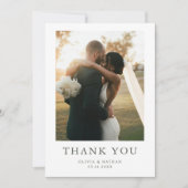 Minimalist Boho Photo Wedding Thank You Card サンキューカード (正面)