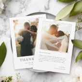 Minimalist Boho Photo Wedding Thank You Card サンキューカード