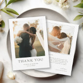 Minimalist Boho Photo Wedding Thank You Card サンキューカード