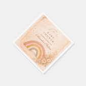 Minimalist Boho Rainbow Baby Shower スタンダードカクテルナプキン (角)