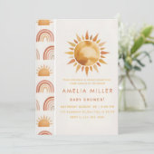 Minimalist Boho Rainbow Baby Shower 招待状 (スタンド正面)