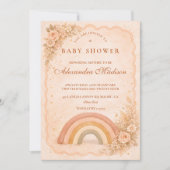 Minimalist Boho Rainbow Baby Shower 招待状 (正面)