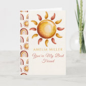 Minimalist Boho Rainbow Celebration カード (正面)