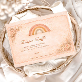 Minimalist Boho Rainbow Diapper Raffle エンクロージャーカード
