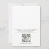 Minimalist Boho Sage Floral Modern QR Code Wedding 招待状 (裏面)