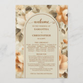 Minimalist Boho Terra Cotta Beige Sage Wedding プログラム (正面)