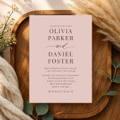 Minimalist Boho Terracotta Wedding Invitation 招待状