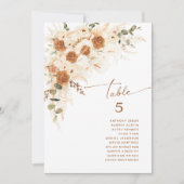 Minimalist Boho Terracotta Wedding Table Number  ノートカード (正面)