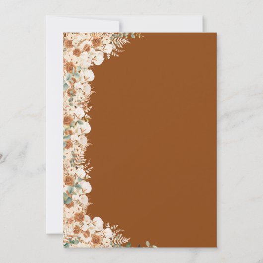 Minimalist Boho Terracotta Wedding Table Number  ノートカード (裏面)