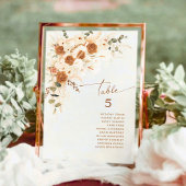 Minimalist Boho Terracotta Wedding Table Number  ノートカード