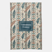 Minimalist Boho Towel Custom Name Pastel Design キッチンタオル (縦)