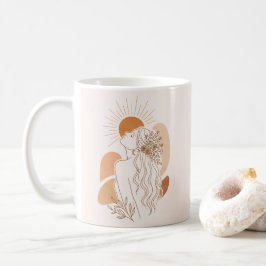 Minimalist Boho Woman Art Mug コーヒーマグカップ