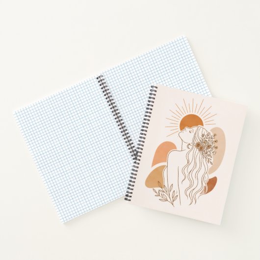 Minimalist Boho Woman Art Notebook ノートブック (内部)