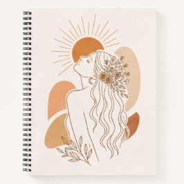 Minimalist Boho Woman Art Notebook ノートブック