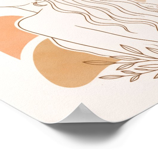 Minimalist Boho Woman Art Poster ポスター (角)