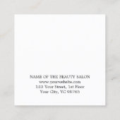 Minimalist Bold Black White Hair Salon スクエア名刺 (裏面)