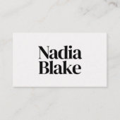 Minimalist Bold Editorial Style QR Code White 名刺 (正面)