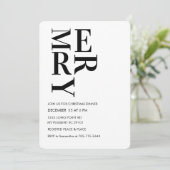 Minimalist Bold Merry Christmas Dinner  招待状 (スタンド正面)