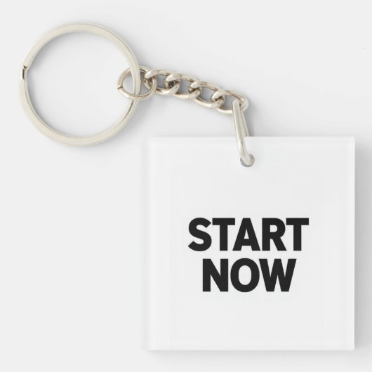 Minimalist bold start now text キーホルダー (正面)