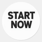 Minimalist bold start now text ラウンドシール (正面)