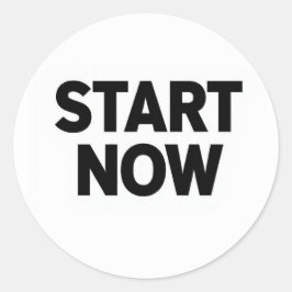 Minimalist bold start now text ラウンドシール