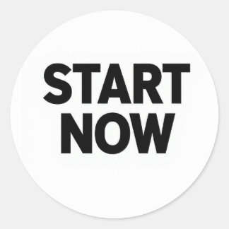 Minimalist bold start now text ラウンドシール