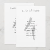 Minimalist Bold Wedding Table Number 4 Card 招待状 (正面/裏面)
