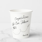 Minimalist Books & Paper Plane Graduation 紙コップ (正面)