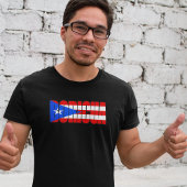 Minimalist Boricua Puerto Rican Flag Typography Tシャツ