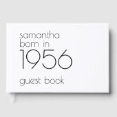 Minimalist Born in 1956 Black 70th Party ゲストブック (正面)