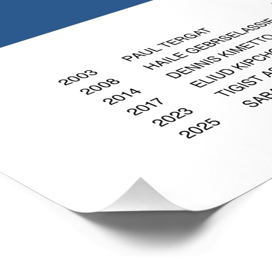 Minimalist Boston Marathon Line Print ポスター (コーナー)