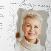 Minimalist Botanical 3-Photo Funeral/Memorial 三つ折りプログラム