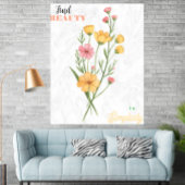 Minimalist Botanical Art Print with Custom Text ポスター