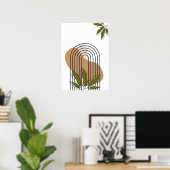 minimalist botanical boho wall art poster ポスター (ホームオフィス)